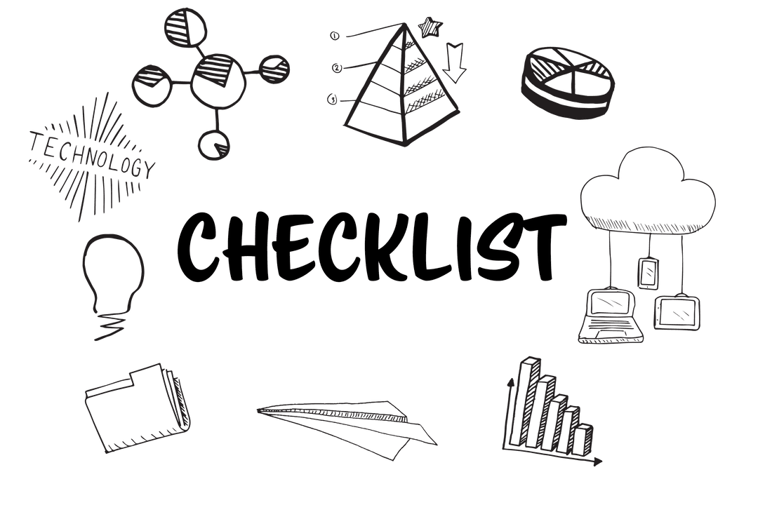 Transparent Business Elements with Checklist Icons