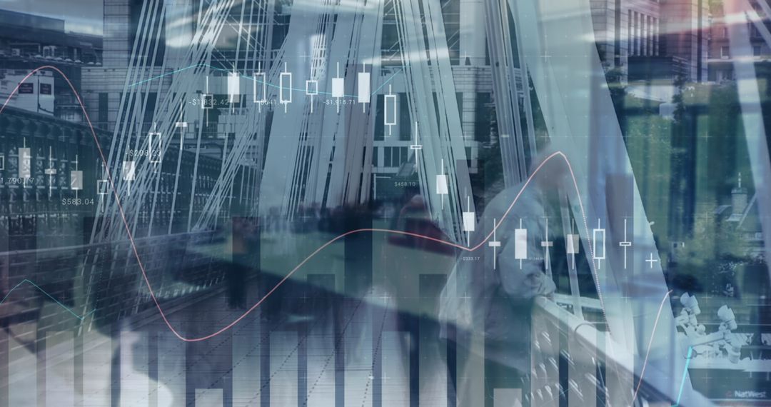 Futuristic Financial Data Processing in Modern Office