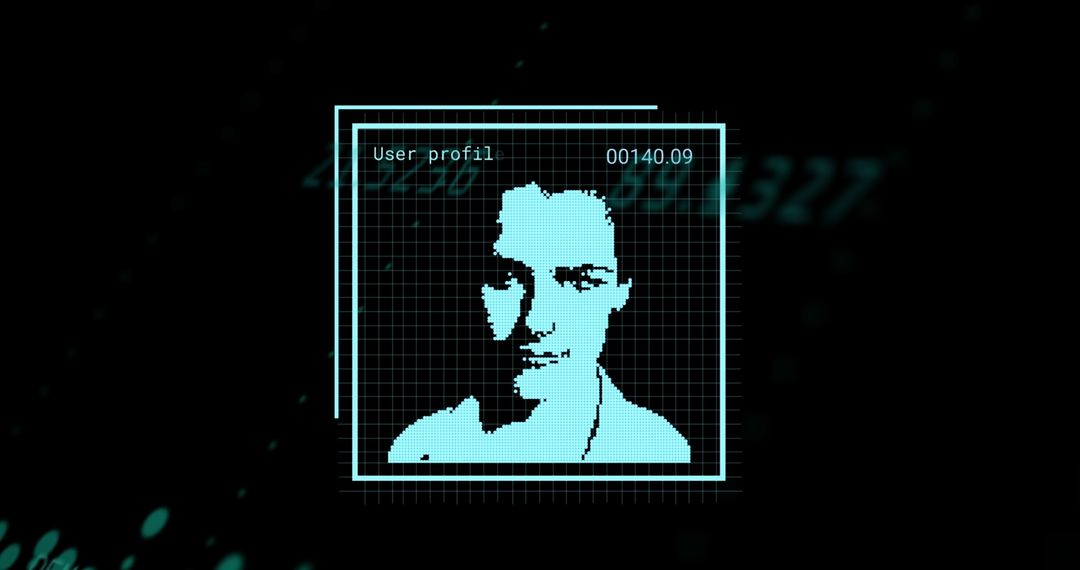 Digital Face Profiling in Cybersecurity Concept Art