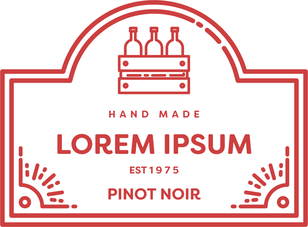 Red Elegant Lorem Ipsum Wine Label on Transparent Background - Download Free Stock Images Pikwizard.com