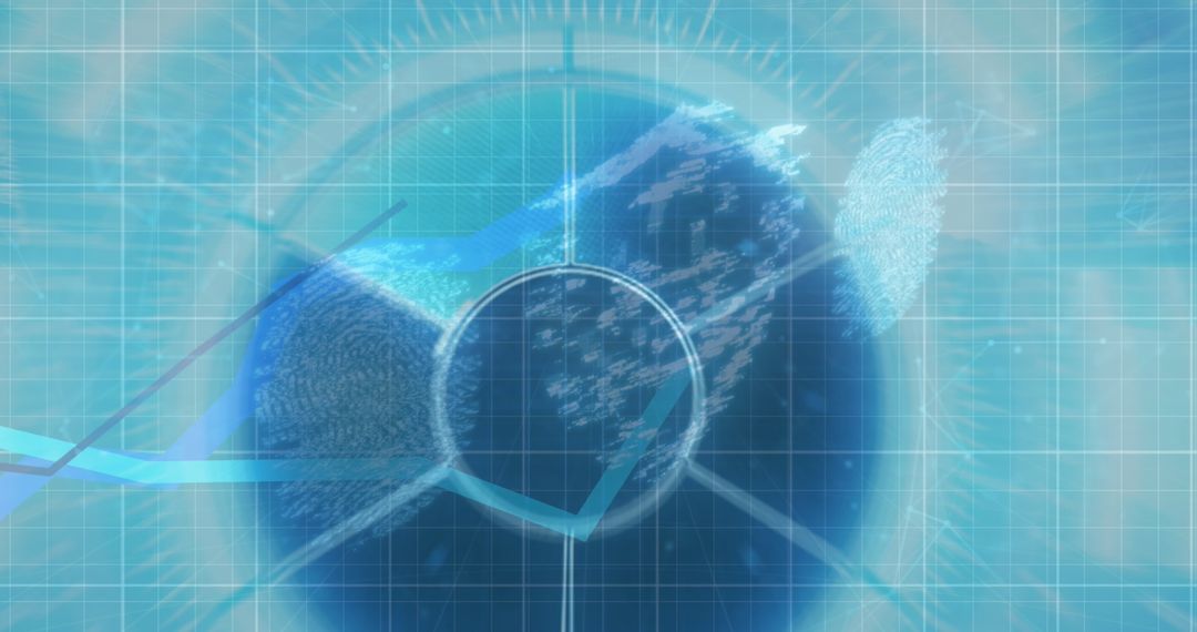 Abstract Futuristic Digital Interface with Blue Data Visualizations