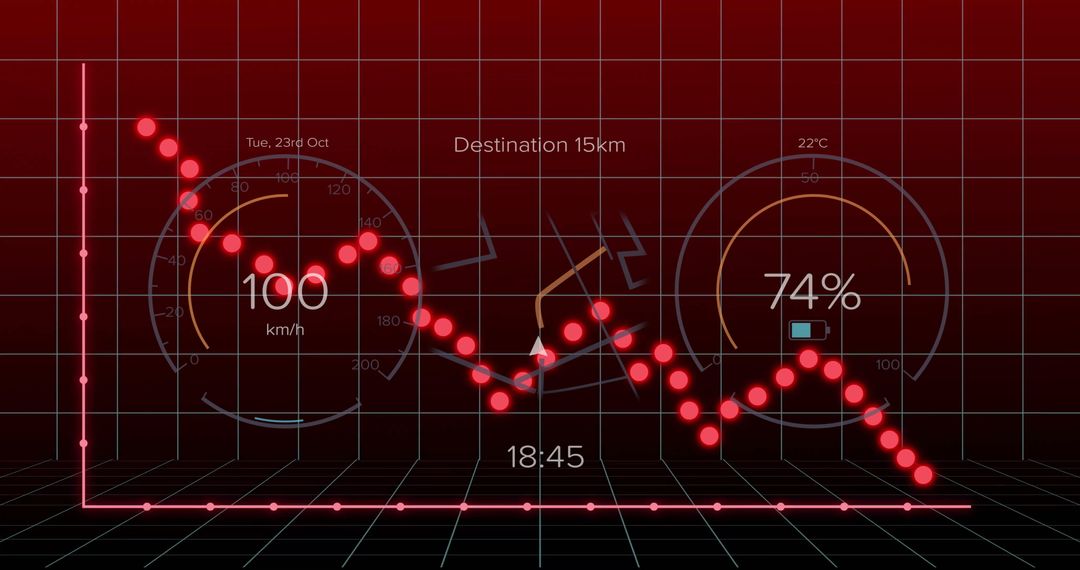 Futuristic Digital Cockpit with Interactive Data Graphs