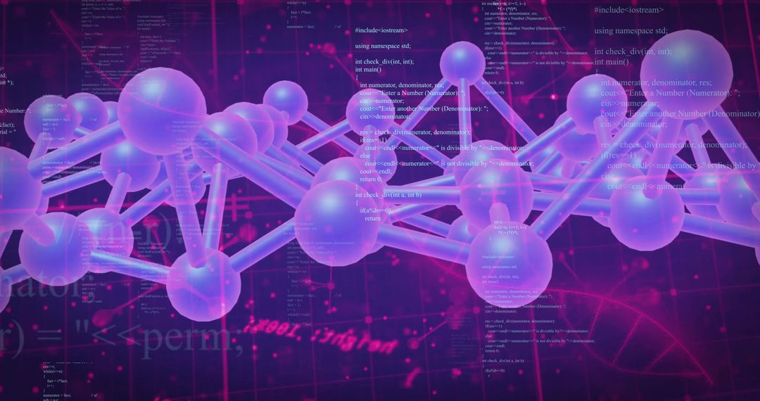 Abstract Digital DNA Strand and Data Processing Visualization