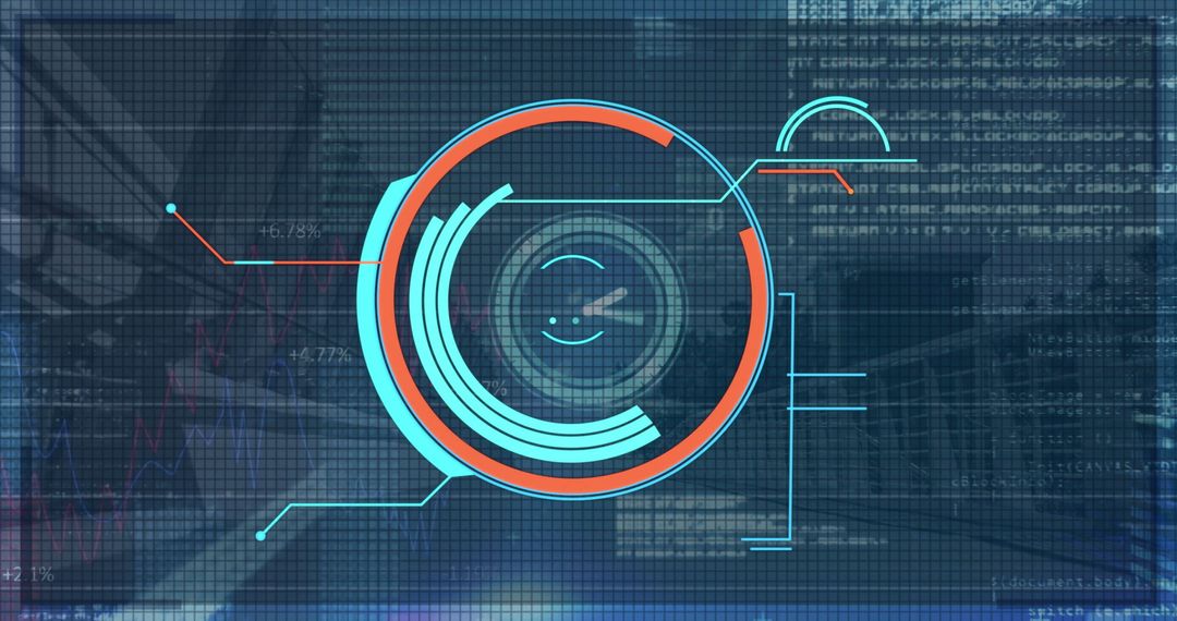 Futuristic Digital Interface with Data Encryption Over Cityscape