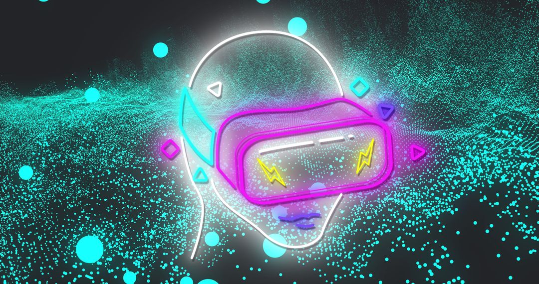 Neon VR Headset Concept with Futuristic Design Elements