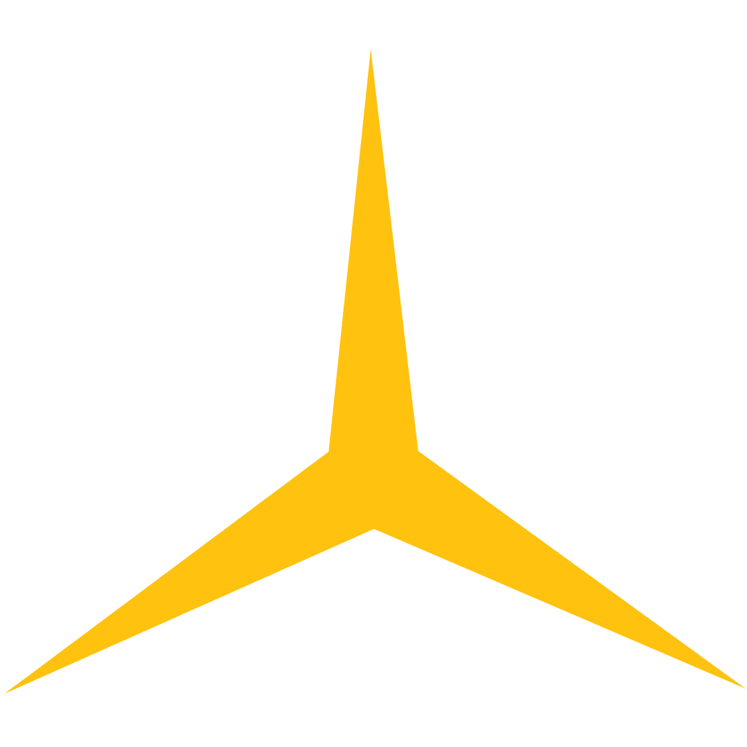 Yellow Iconic Abstract Shape on Transparent Background