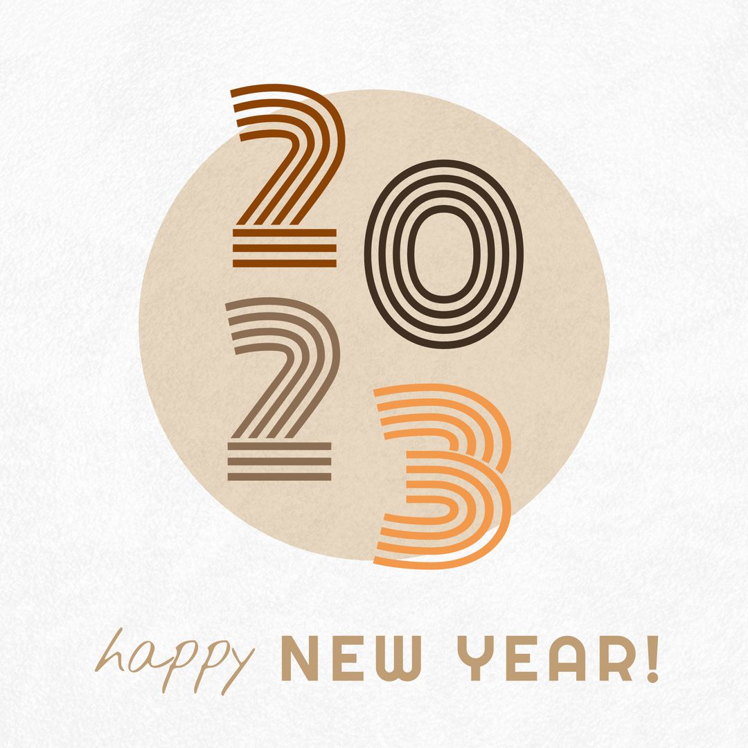 Greeting Card for Happy New Year 2023 with Retro Typography