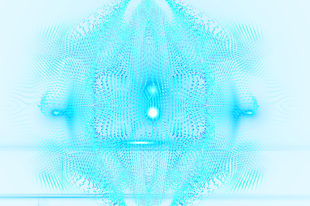 Abstract Blue Glowing Mesh on Transparent Background
