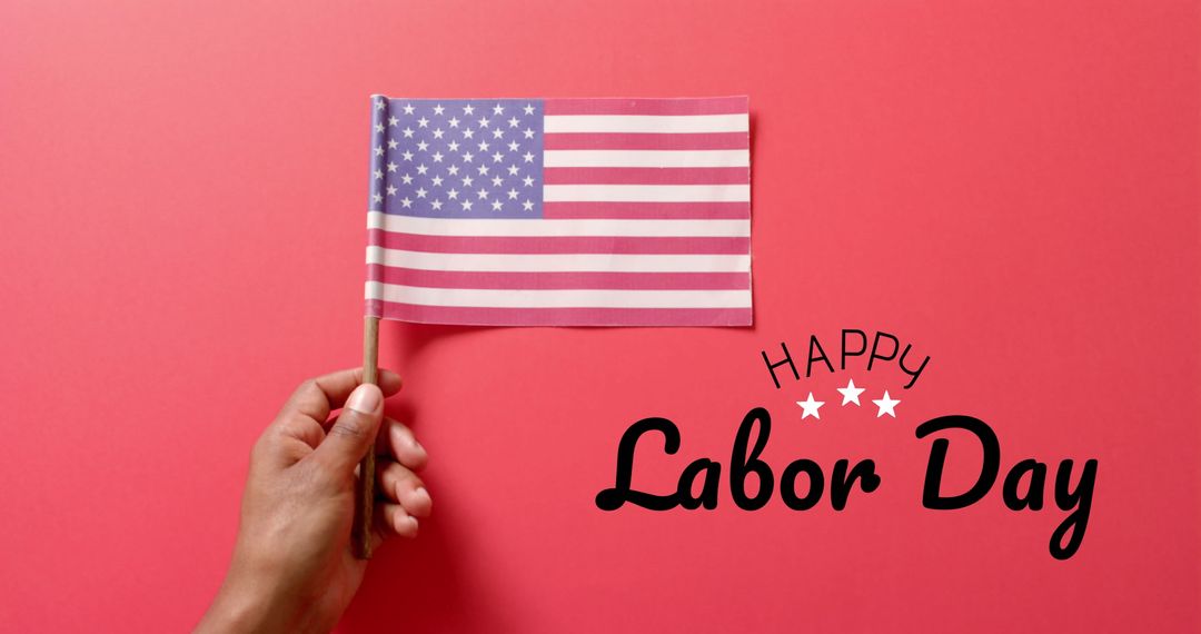 Patriotic Celebration of Labor Day with American Flag