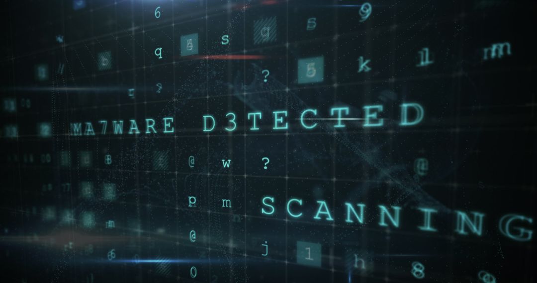 Digital Security Concept with Malware Detection Hologram