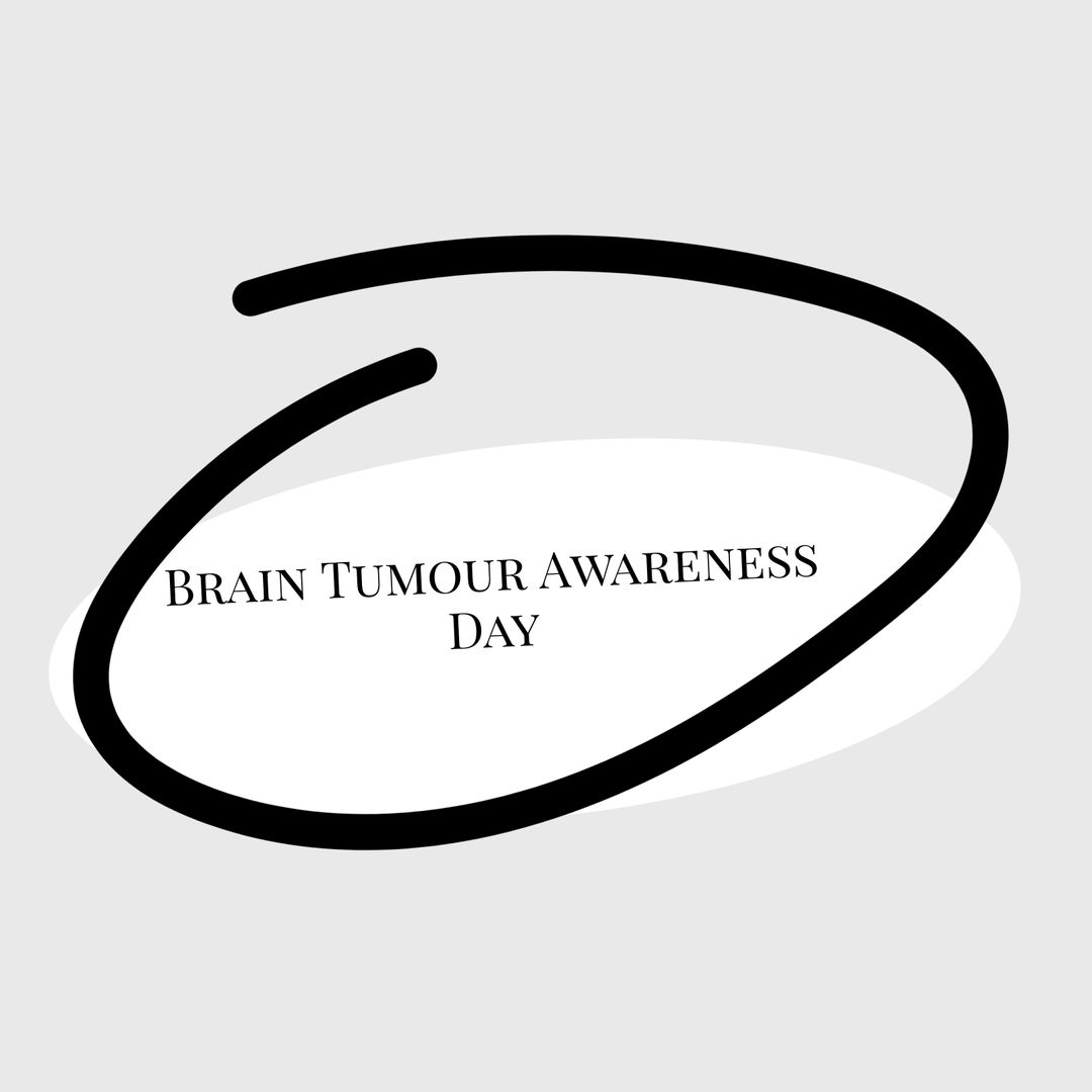 Minimalistic Black Ribbon Highlighting Brain Tumour Awareness Day