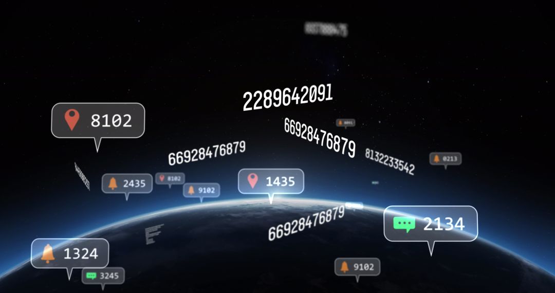 Globe with Social Media Influence and Interaction Metrics