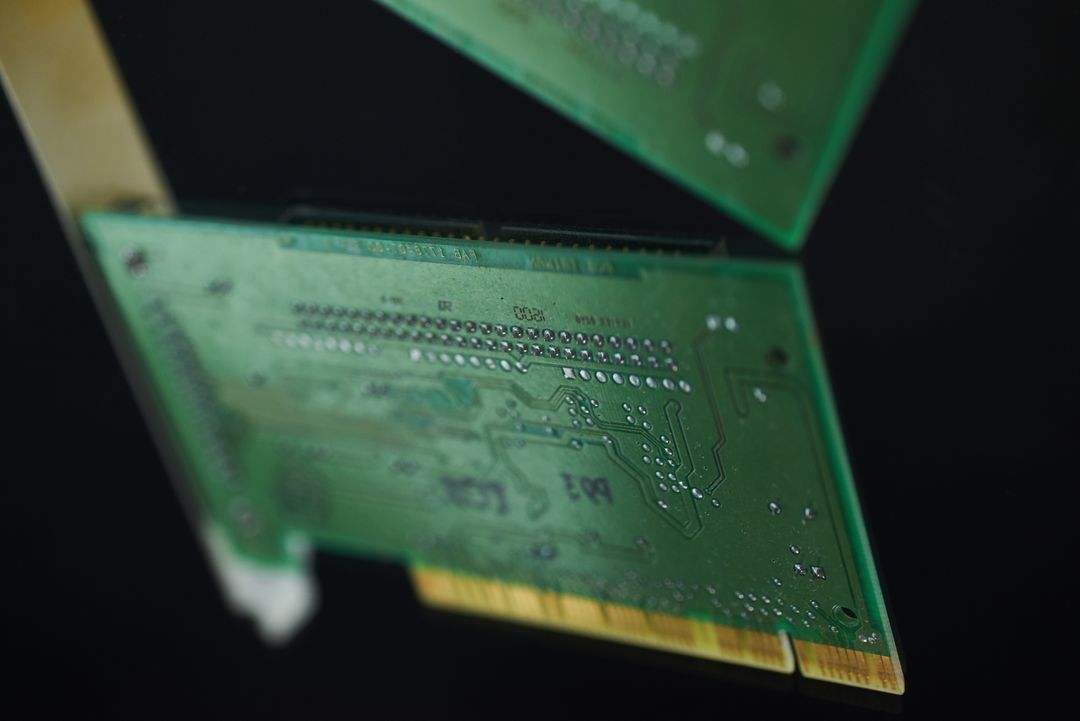 Close-Up of Computer Circuit Board with Connectors