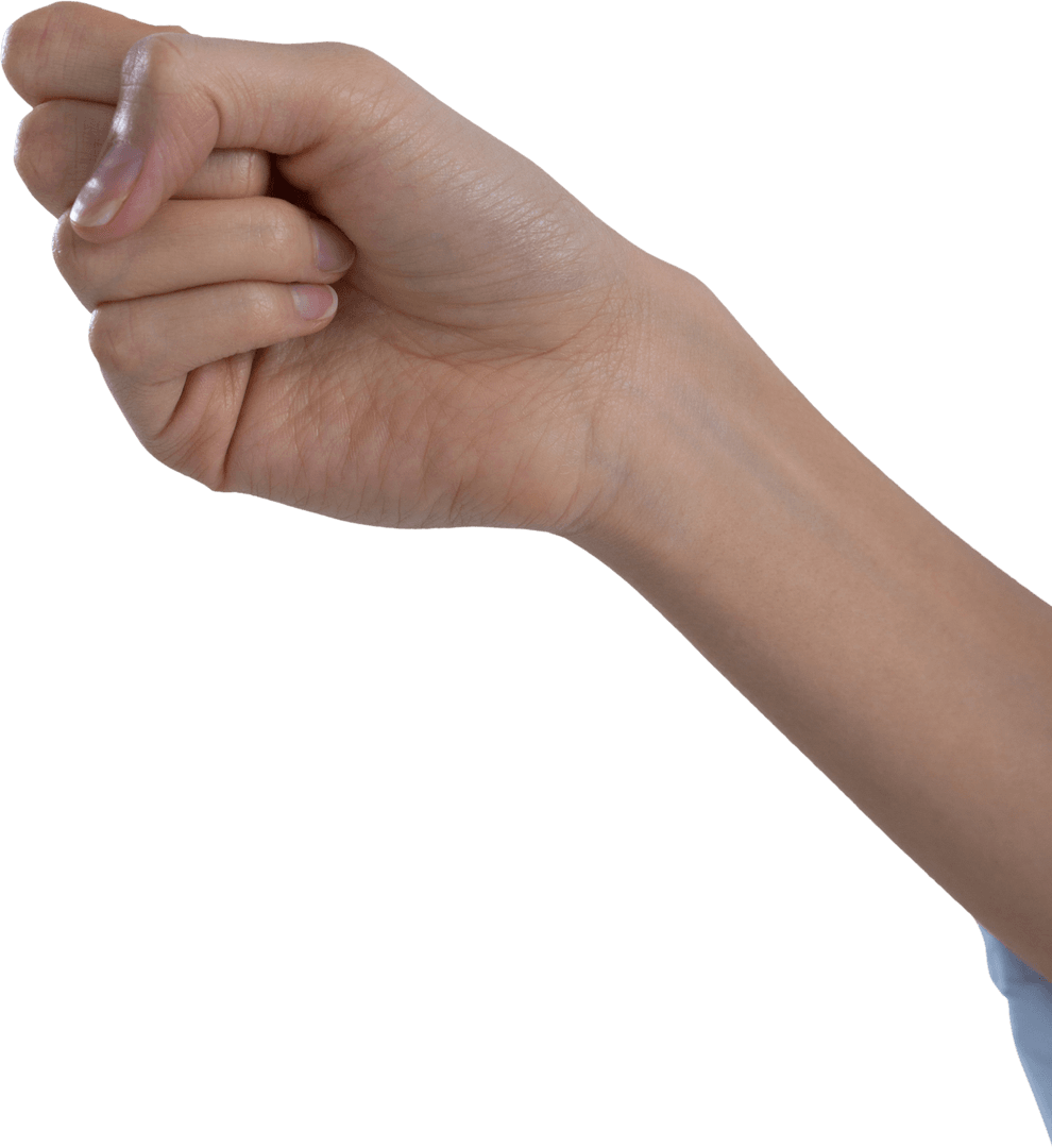 Transparent Hand Making Fist Symbolizing Strength