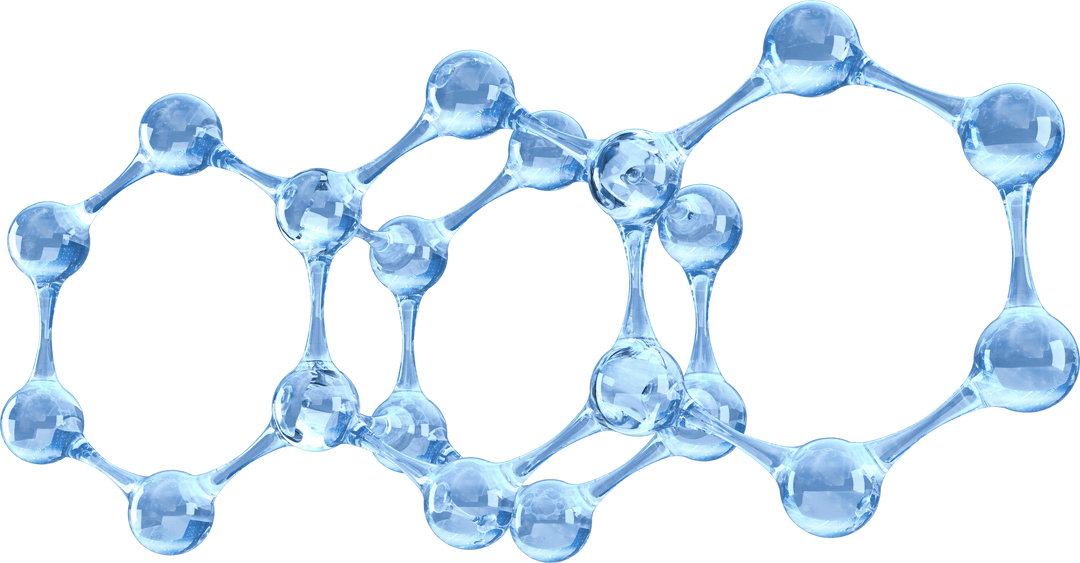 Transparent Blue Molecular Network for Scientific Research Concepts
