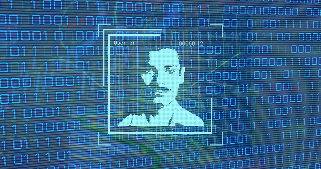 Futuristic Facial Recognition Digital Interface Concept