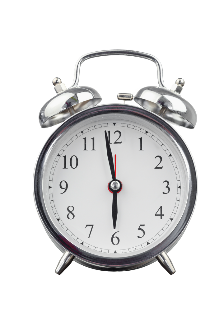 Transparent Illustration of Silver and White Alarm Clock on Transparent Background - Download Free Stock Images Pikwizard.com