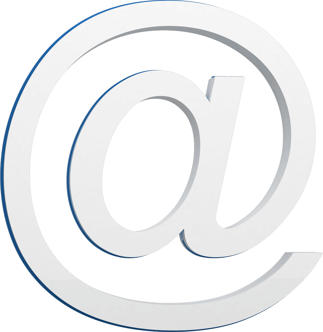 Transparent 3D Email Symbol on White Background