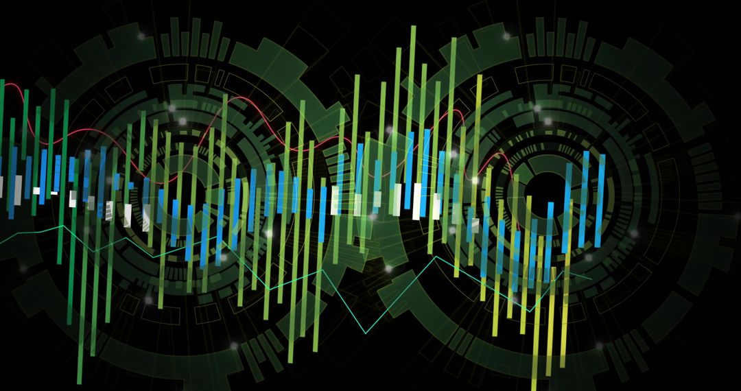 Abstract Digital Sound Wave Visualization in Futuristic Interface