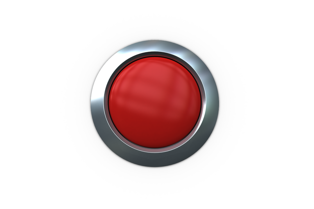 Red Button with Metallic Rim on Transparent Background - Download Free Stock Images Pikwizard.com