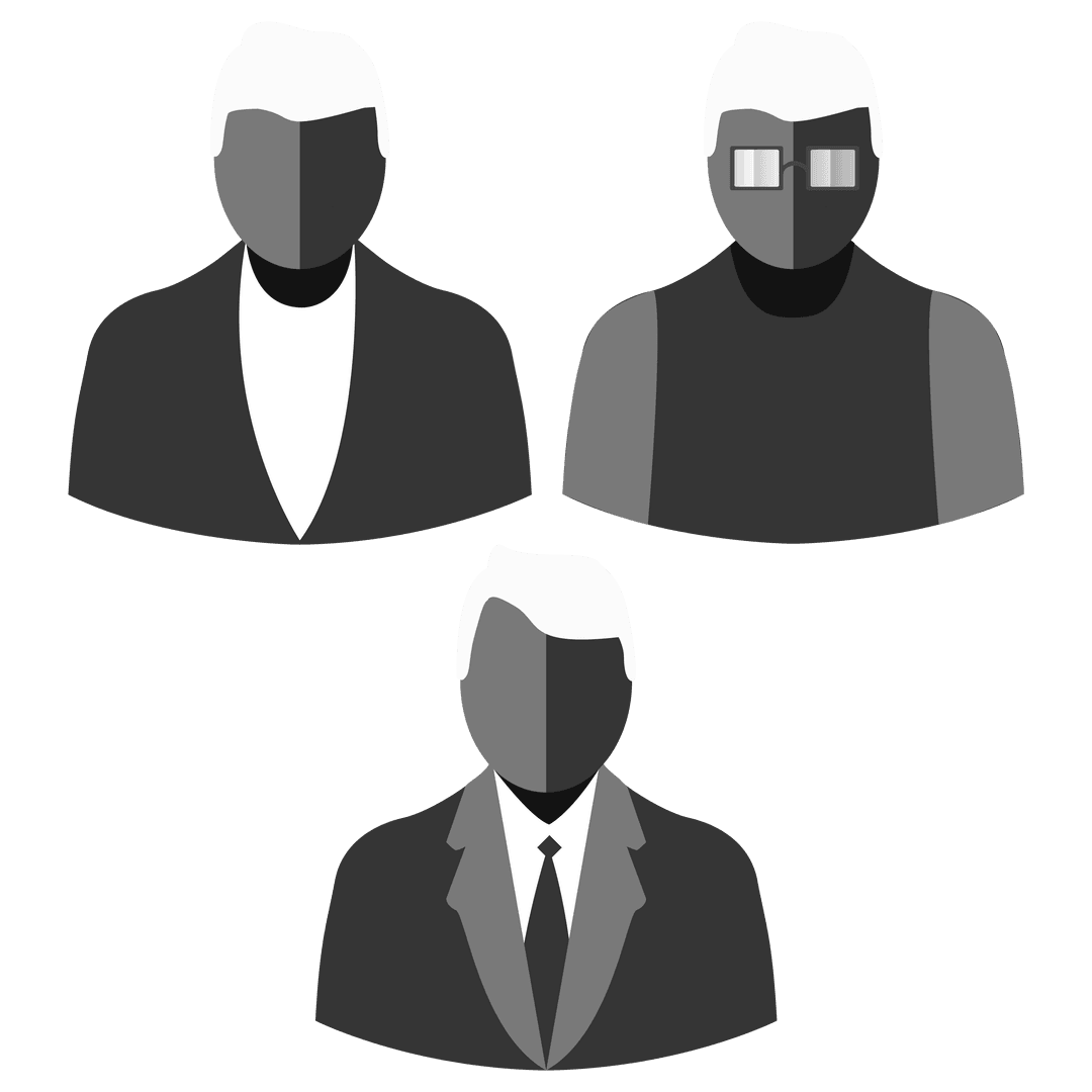 Business Professionals Icons on Transparent Background