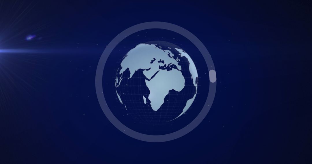 Futuristic Globe Interface on Deep Blue Background