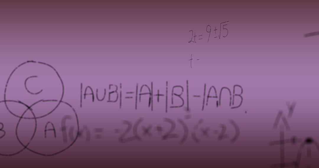 Abstract Mathematical Equations on Pink Graphic Background