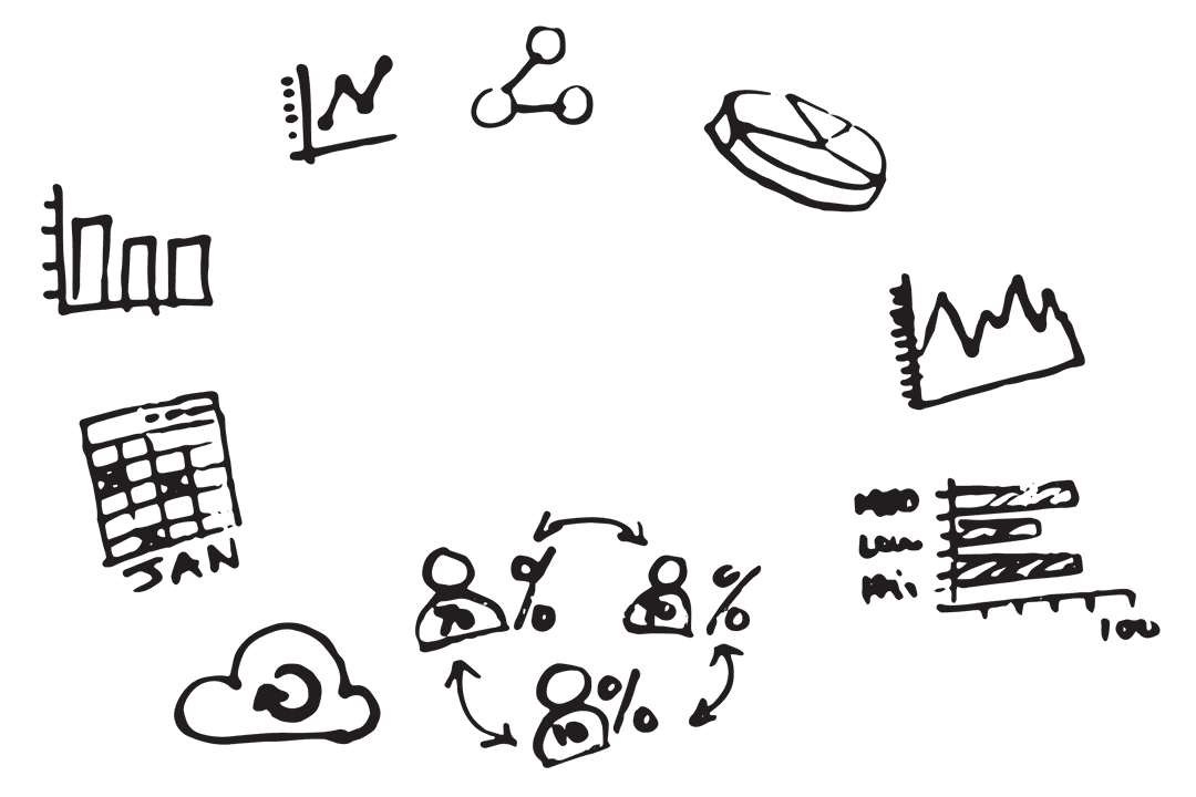 Transparent Business Diagrams Illustrating Strategy Concepts