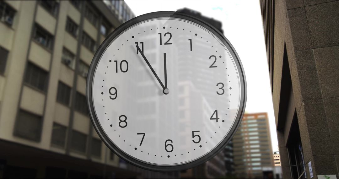 Clock Superimposed Over Cityscape Representing Business and Time Management Concept - Free Images, Stock Photos and Pictures on Pikwizard.com