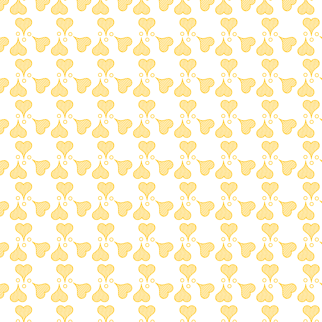Yellow Hearts Pattern on Transparent Background Seamless Vector