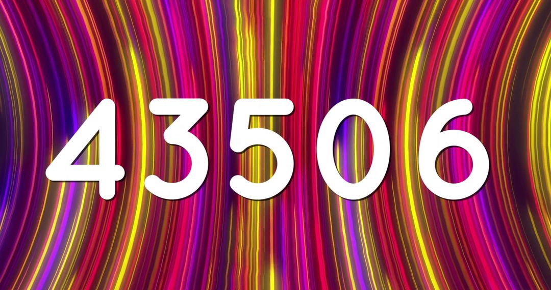 Vibrant Light Trails with White Numbers Overlay