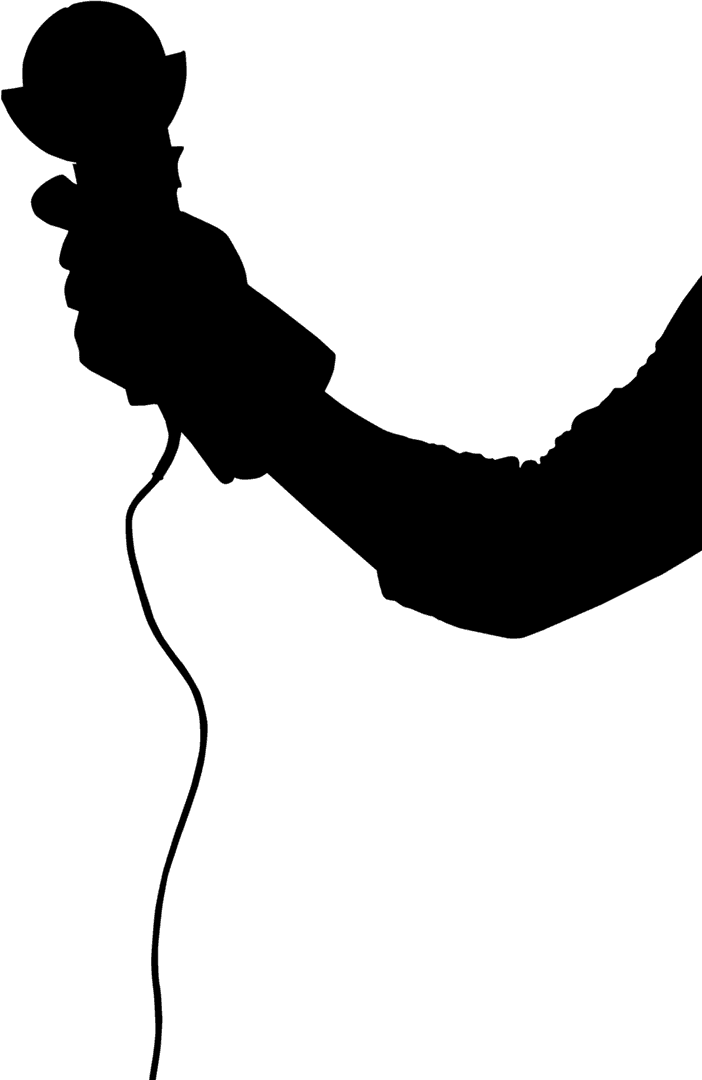 Silhouette Holding Tool Cut Out Transparent Overlay