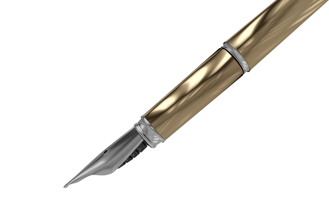 Close-up of Elegant Transparent Gold Fountain Pen Nib - Download Free Stock Images Pikwizard.com