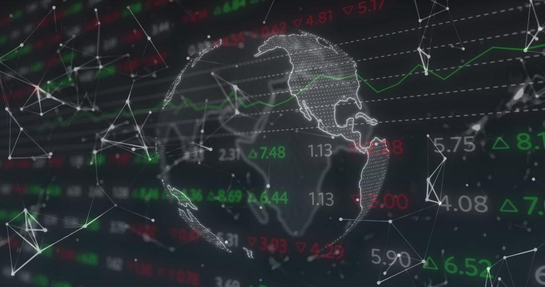 Digital Data Processing Over Globe with Futuristic Interface - Free Images, Stock Photos and Pictures on Pikwizard.com