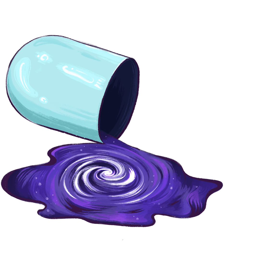 Transparent Bucket Spilling Galaxy Universe Swirl