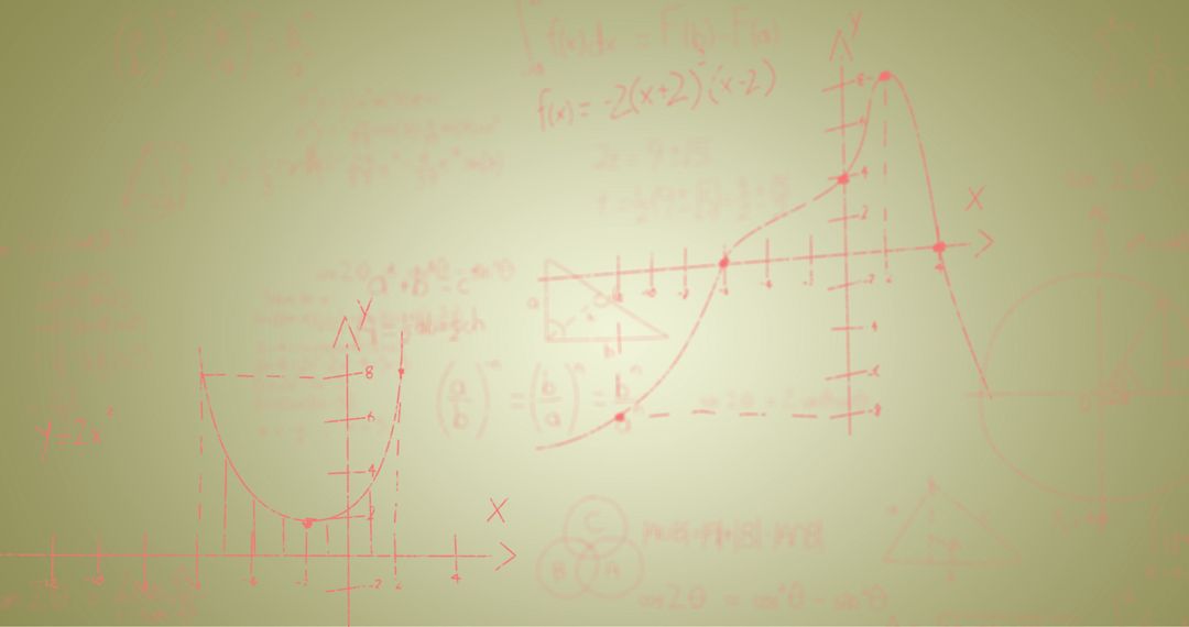 Handwritten Mathematical Formulas on Green Hue Background