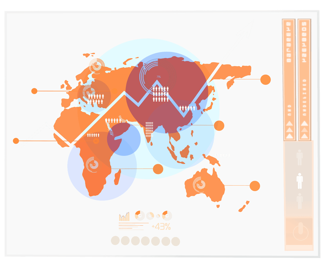 Futuristic Transparent Interface with World Map