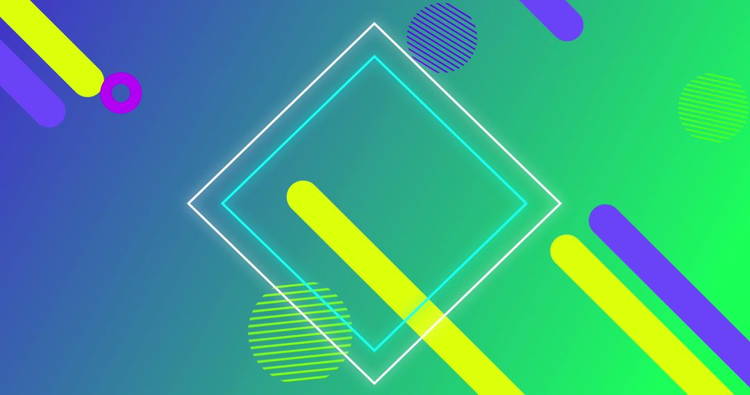 Vibrant Geometric Abstract Digital Illustration with Gradient Background