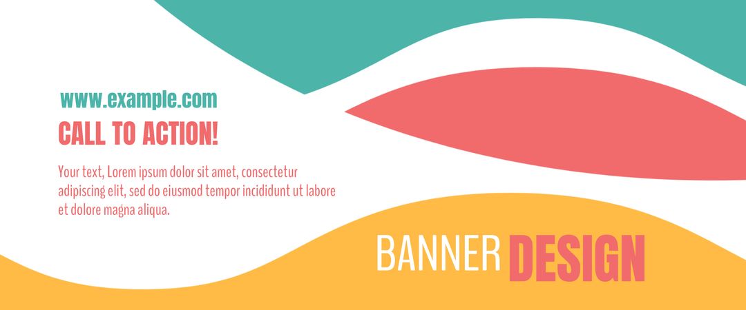 Colorful banner design with bold call to action