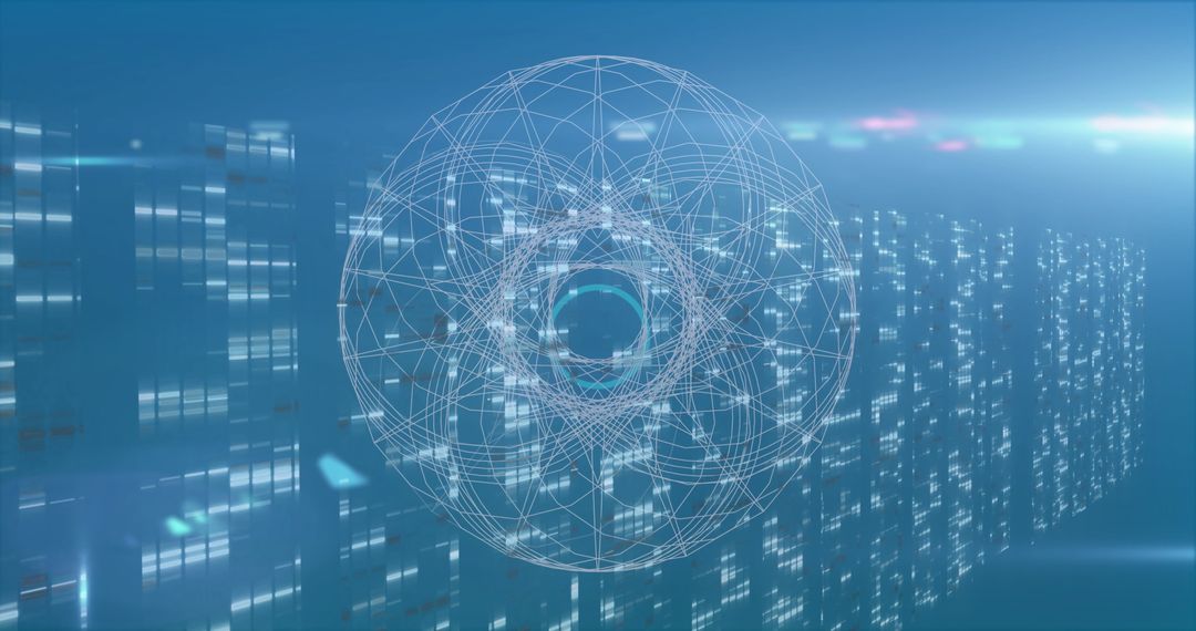 Futuristic Digital Globe with Data Servers Background