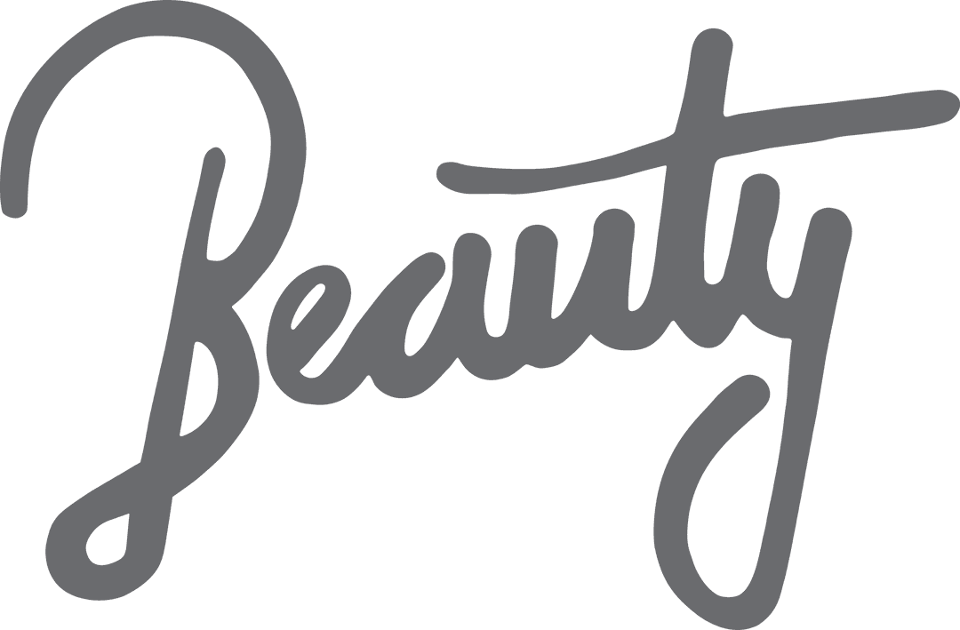 Beauty Script Text Illustration on Transparent Background