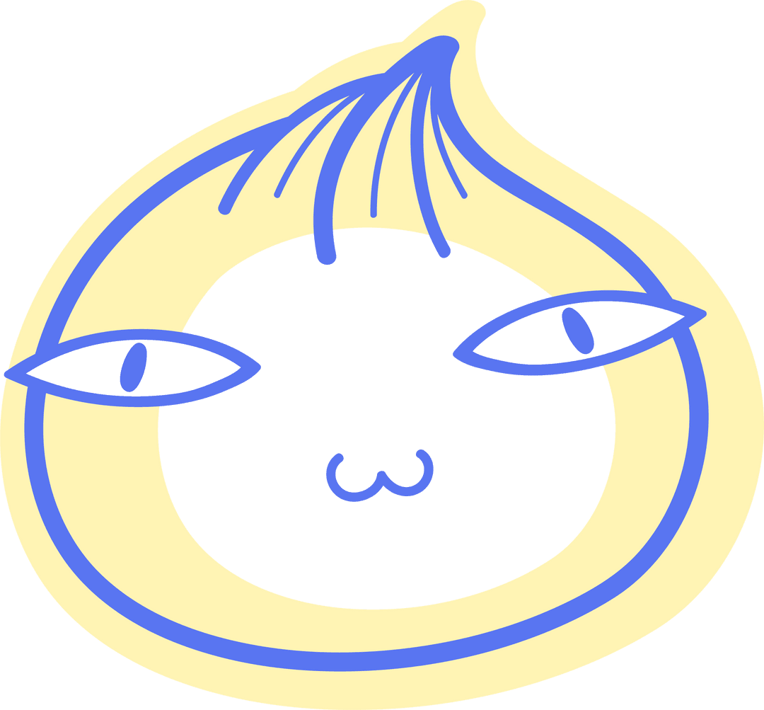 Transparent Minimalist Face with Almond Eyes and Cat Mouth