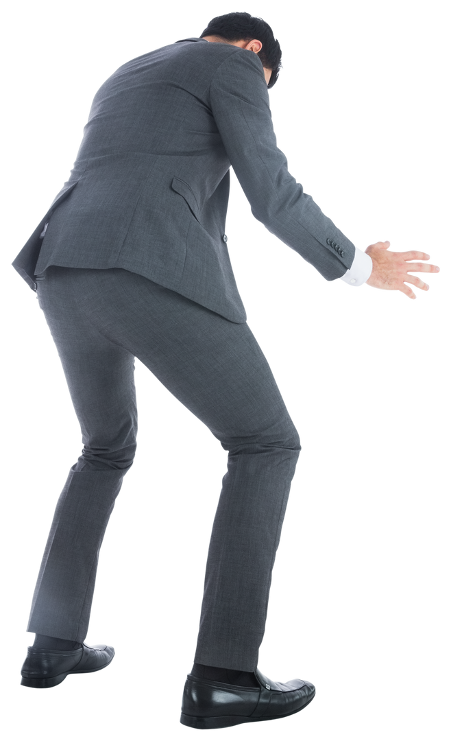 Back View Biracial Businessman Leaning Holding Object Transparent Background - Download Free Stock Images Pikwizard.com