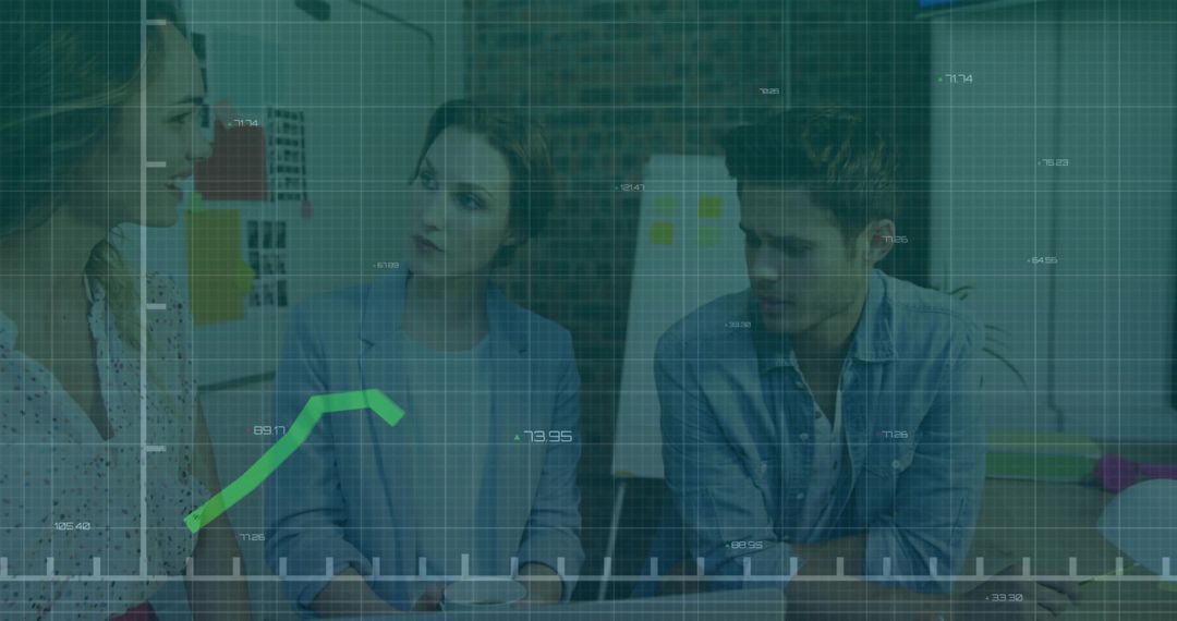 Team Analyzing Business Metrics in Modern Office