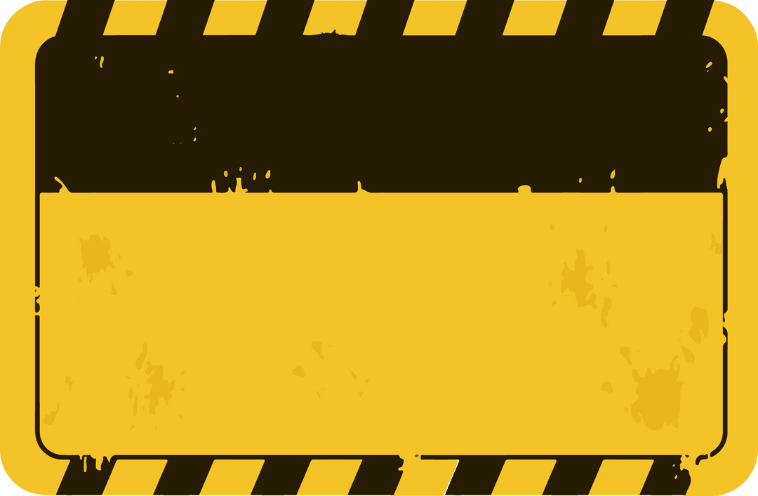 Transparent Warning Sign with Grunge Textured Border