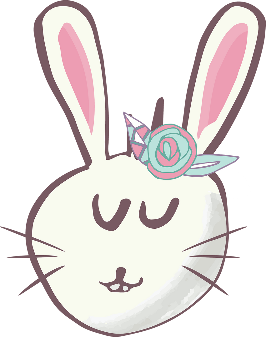 Cute Bunny Illustration with Head Decoration on Transparent Background - Download Free Stock Images Pikwizard.com