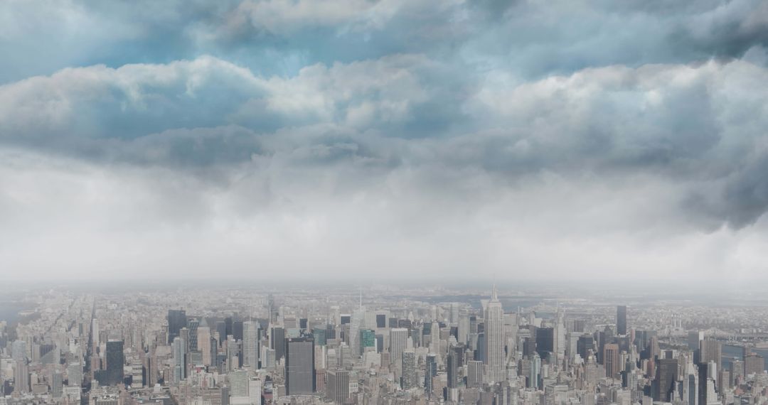 Majestic Cloudy Cityscape with Modern Skyscrapers