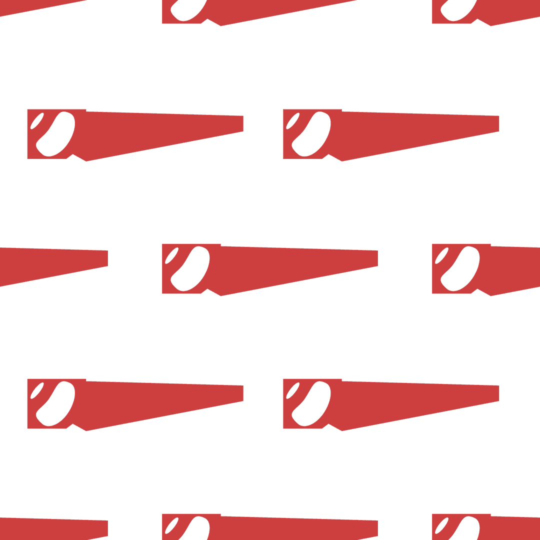 Red saw icon pattern on transparent background for versatile use