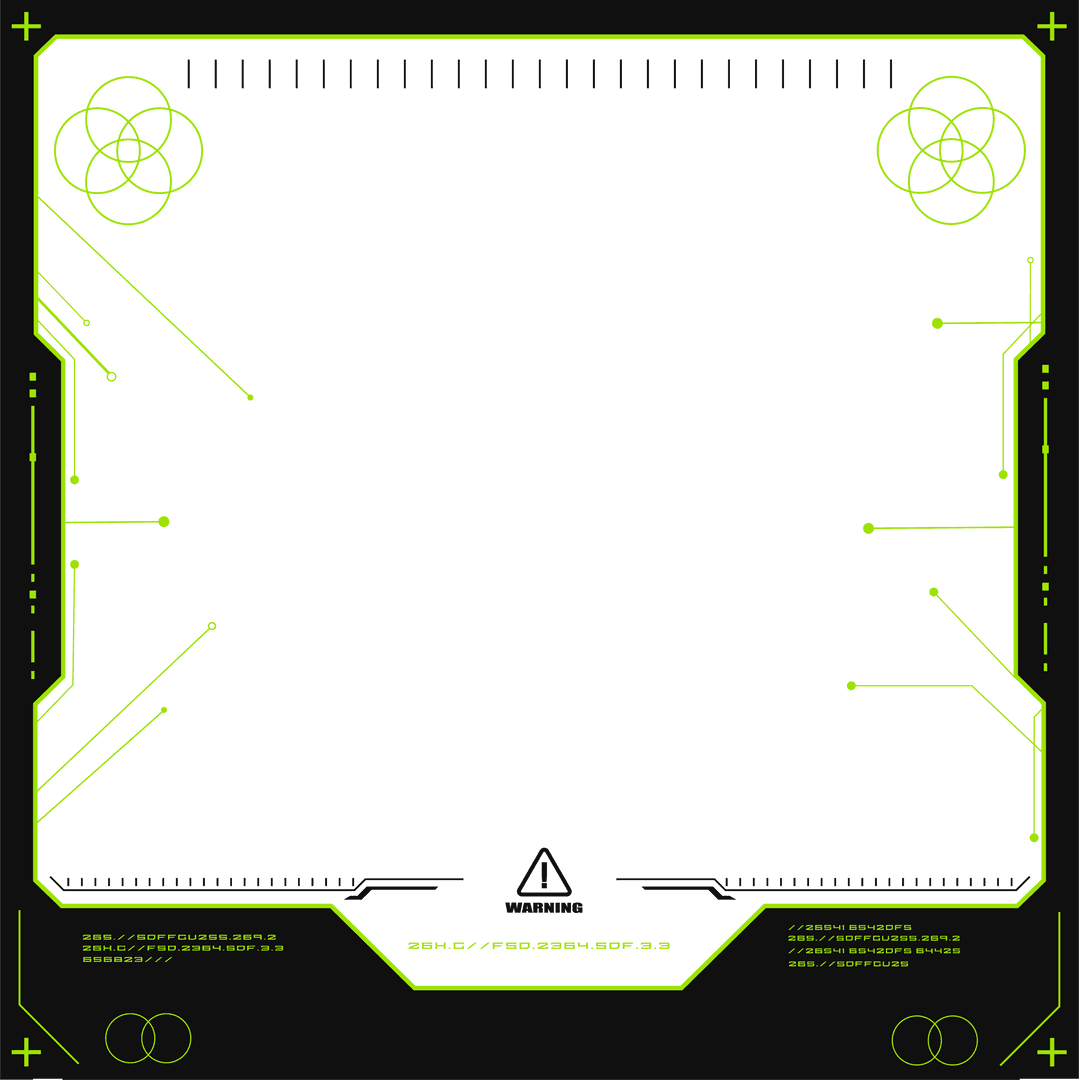 Futuristic Neon HUD Interface Frame on Transparent Background