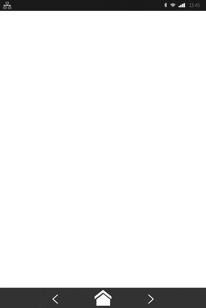 Transparent Cloud Uploading Technology Icon on Black Screen